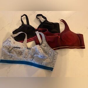 Cacique 44DD Lot 3 Comfort Bras Unlined Full Coverage No Wire Cotton Feminine